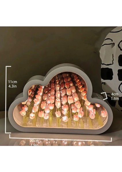 1 Adet Dekoratif Lale Çiçek Lamba Bulut Gece Lambası Makyaj Aynası 2’in1 fırsatları