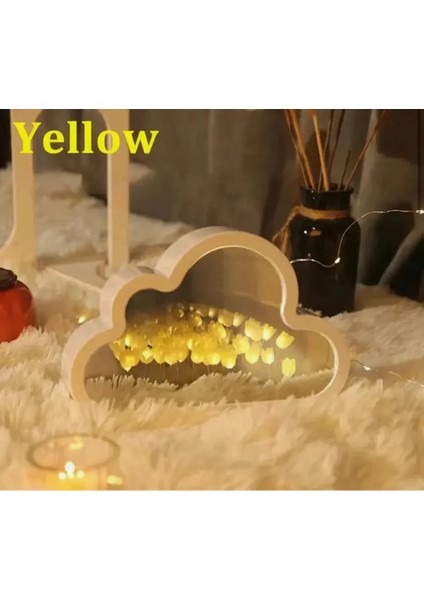 1 Adet Dekoratif Lale Çiçek Lamba Bulut Gece Lambası Makyaj Aynası 2’in1 indirimleri