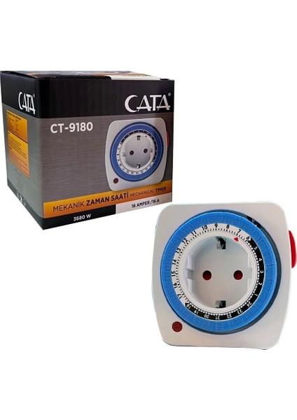 CT-9180 Mekanik Yeni Nesil Minimal Tasarım Zaman Ayarlı Priz