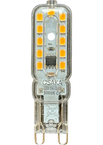 (10 adet) Osaka 5W 3000K (Sarı Işık) G9 Duylu LED Kapsül ampul