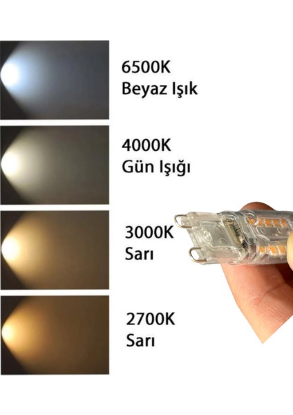 (10 adet) Osaka 5W 3000K (Sarı Işık) G9 Duylu LED Kapsül ampul