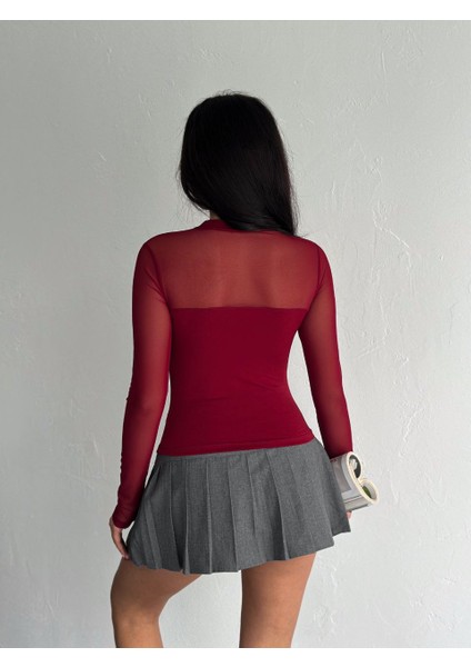 Kadın Tül Garnili Burgu Bluz fiyatları