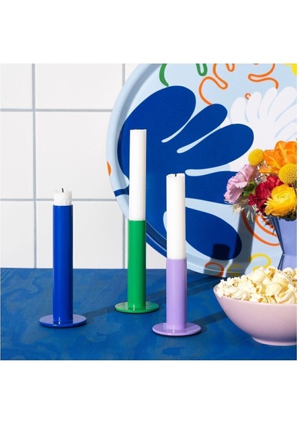 Tuvkornell Mumluk, Çok Renkli Şamdan Seti 3'lü Set (Yükseklik 15, 12 ve 9 cm )