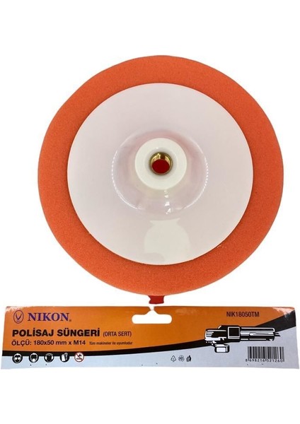 18050TM Polisaj Süngeri 180 mm Turuncu Orta Sert