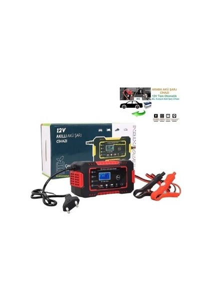 Araba Için Akıllı LED Göstergeli Akü Şarj Cihazı