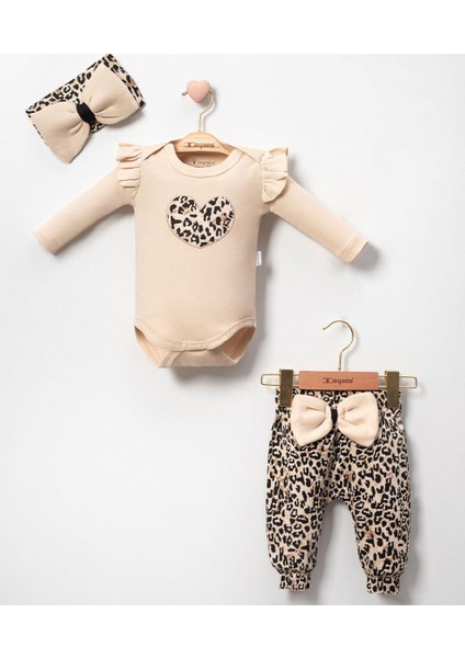Mini Cayzen Leoparlı 3lü Bebek Takımı