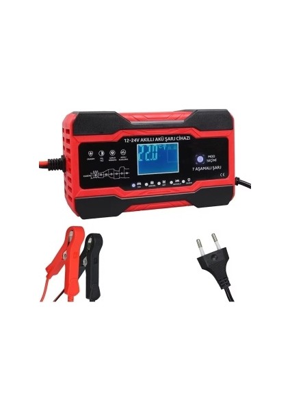 12V/24V Araçlar Için 10 Amper LED Göstergeli Akıllı Akü Şarj Cihazı fiyatları