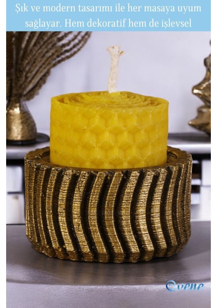 Altın Eskitme Mumluk Şamdan Tealight Mum Uyumlu Tekerlek Model modelleri