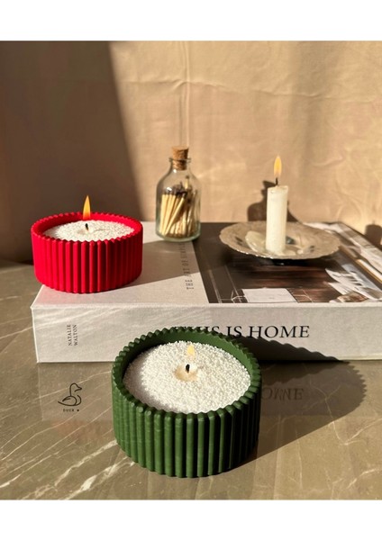 Yılbaşı Konsept 2’li Çizgili Dekor Inci Tozlu Mum Set fırsatları
