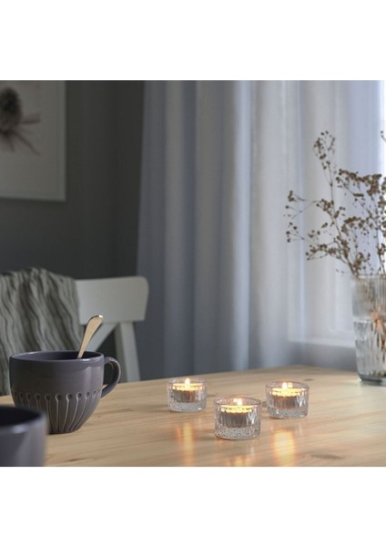 3 Parça Tealight Mumluk ( 3 Adet) Turuncu Cam modelleri