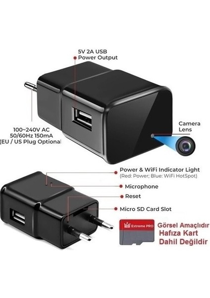Wifi Güvelik Adaptör Kamera Dünyanın Her Yerinden Canlı Izleme