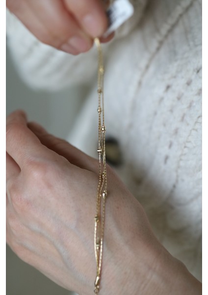 14 Ayar Altın Oval Dorika Detaylı Işıltılı Bileklik indirimleri