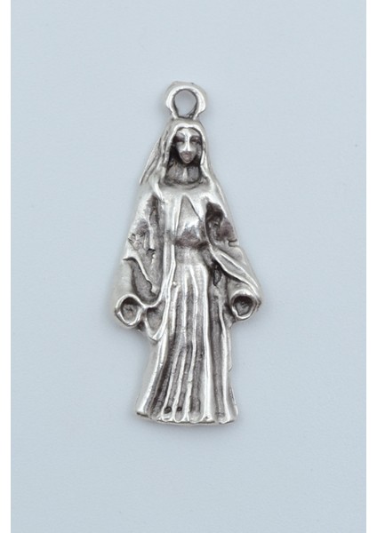 Minimal Meryem Ana Gümüş Kaplama Kolye Ucu