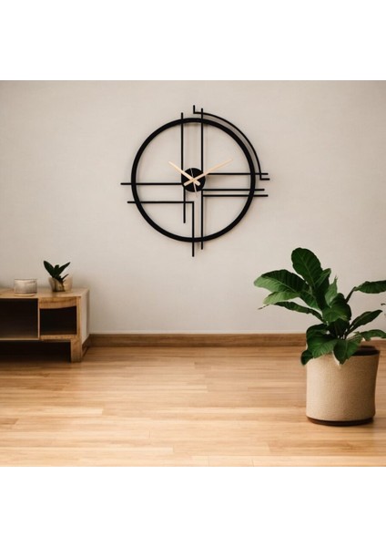 50 cm Siyah Çelik Duvar Saati – Sessiz Quartz Mekanizma, Paslanmaz ve Dayanıklı Tasarım