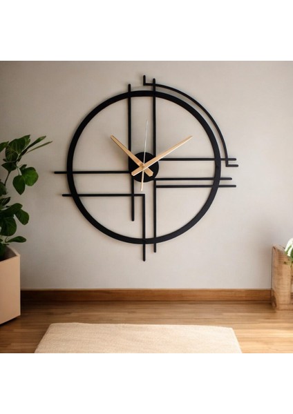 50 cm Siyah Çelik Duvar Saati – Sessiz Quartz Mekanizma, Paslanmaz ve Dayanıklı Tasarım