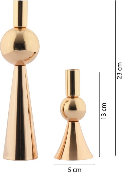 Güneş 2'li Metal Şamdan Gold Renk, Ev Dekorasyon 2'li Geometrik Mumluk indirimleri