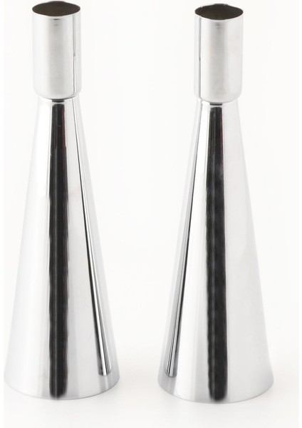 Kule 2'li Şamdan Gümüş Kaplam Modern Metal Mumluk Şamdan Seti modelleri