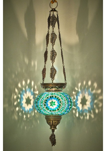 Türk Mozaik Otantik Etnik Mumluk Avize Tavan Askılı Mum Tutucu Şamdan, 60 cm fırsatları