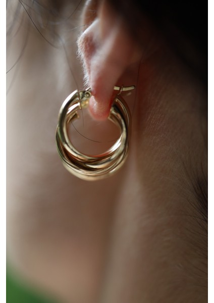 14 Ayar Altın Sarmal Halka Küpe fırsatları