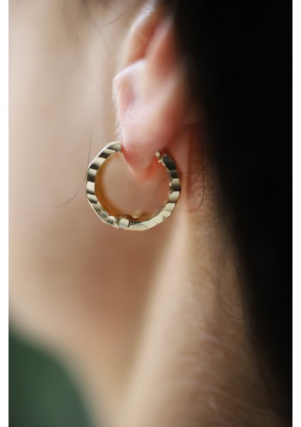 14 Ayar Altın Kalemli Köşeli Halka Küpe fiyatları