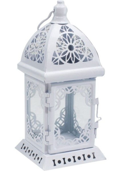 Fener Tipi Metal Mumluk Beyaz +Mum Hediyeli fiyatları