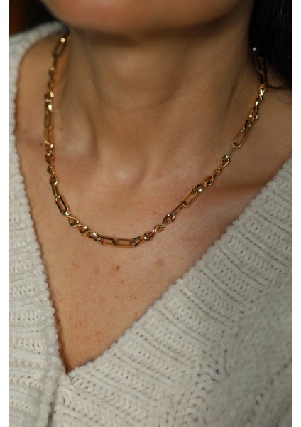 14 Ayar Altın Cetaş Ataç Detaylı Bukle Zincir modelleri