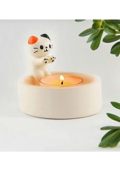 Üşüyen Kedi Model Dekoratif Mumluk modelleri