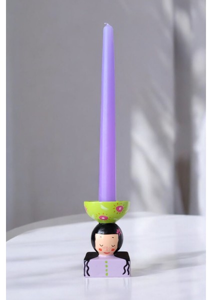 El Yapımı Mumluk Şamdan | Ofelya | Çok Renkli | Unique | Iconic | Artistic | Hand-Painted