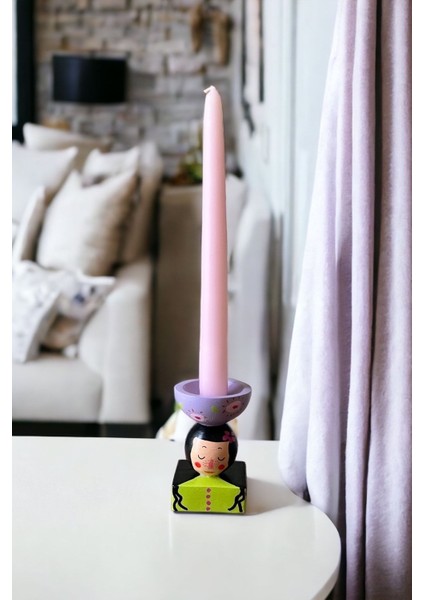 El Yapımı Mumluk Şamdan | Ofelya | Çok Renkli | Unique | Iconic | Artistic | Hand-Painted