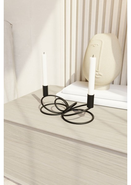 Şimal Model Modern Siyah Black Şamdan - Paslanmaz Metal Mumluk, Ev & Ofis Dekoru Için Şık Tasarım fırsatları
