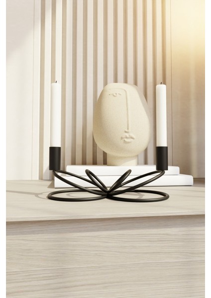 Şimal Model Modern Siyah Black Şamdan - Paslanmaz Metal Mumluk, Ev & Ofis Dekoru Için Şık Tasarım indirimleri