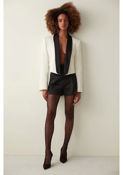 Penti Kadın Taşlı File Külotlu Çorap