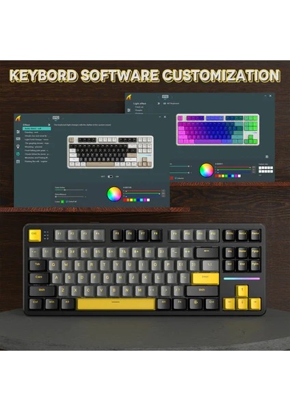 Attack Shark X87 Star Black Rgb App Uygulamalı Sberry Switch Trimode Profesyonel Gaming Oyuncu Klavye