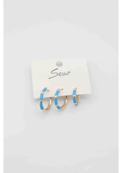 Shesra 3'lü Mavi Küpe