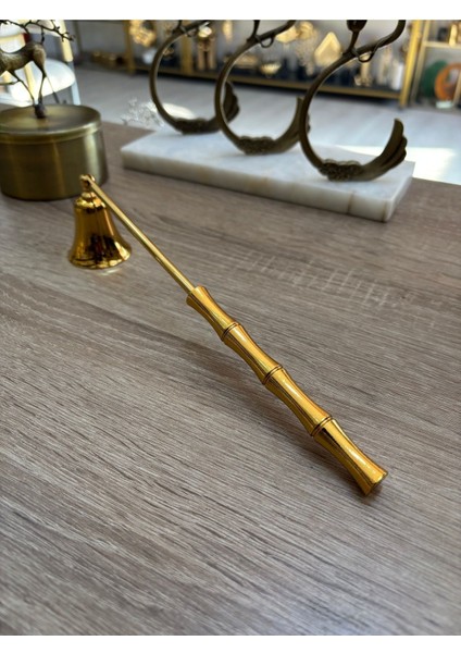 Bambu Saplı Mum Söndürücü-Gold