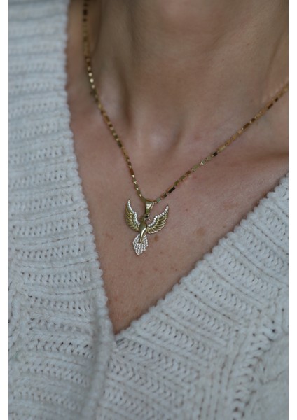 14 Ayar Altın Anka Kuşu Kolye Ucu