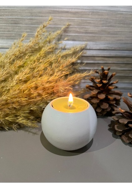 Tealight Beton Mumluk Dekoratif Mumluk Oval Geometrik Beton Mumluk Küre Mumluk modelleri