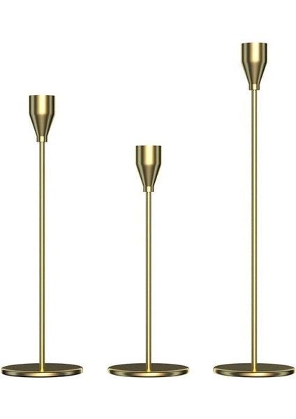 3lü Gold Şamdan Seti