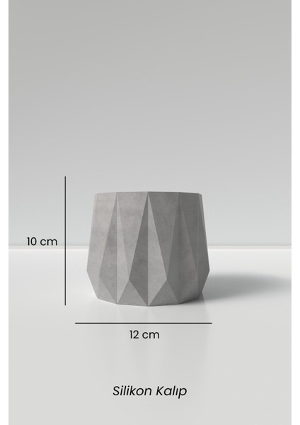 Geometrik Beton Saksı ve Mumluk Silikon Kalıp K7 - Dekoratif Beton Mumluk Kalıbı modelleri