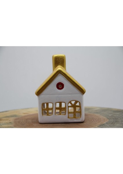 Seramik Yılbaşı Ev Mumluk Iki Adet Tealıght Mum Set 2