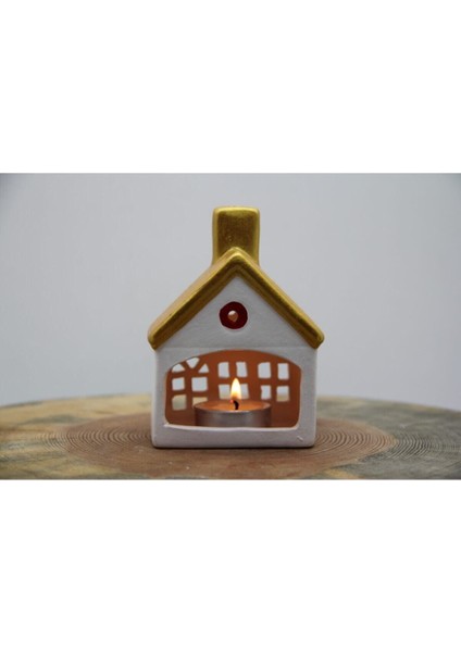 Seramik Yılbaşı Ev Mumluk Iki Adet Tealıght Mum Set 2 modelleri