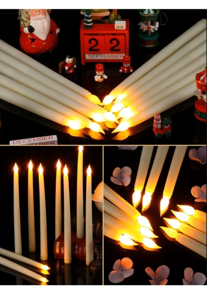 Büyük Boy 26 cm Pilli Mum Efekti LED Şamdan Mum Dekor 5 Li Paket Şmdmumbüyük, One Size indirimleri