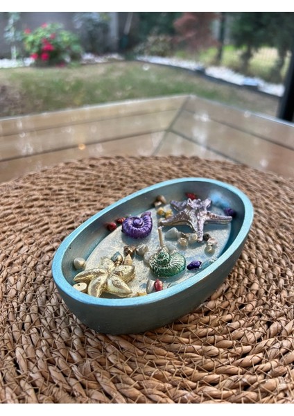 El Yapımı Deniz Temalı Kokulu Soya Mum - Dekoratif Mumluk- Şık Hediye& Hediye Paketi