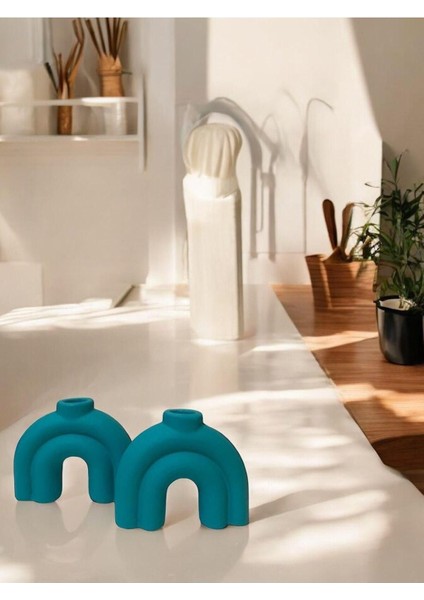 El Yapımı Minimalist Modern ve Şık Seramik Şamdan Mumluk