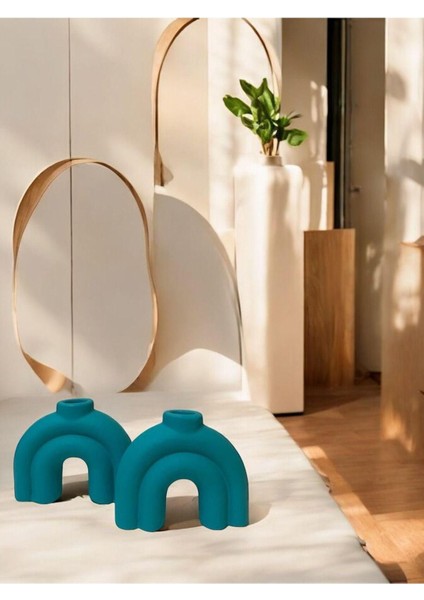 El Yapımı Minimalist Modern ve Şık Seramik Şamdan Mumluk
