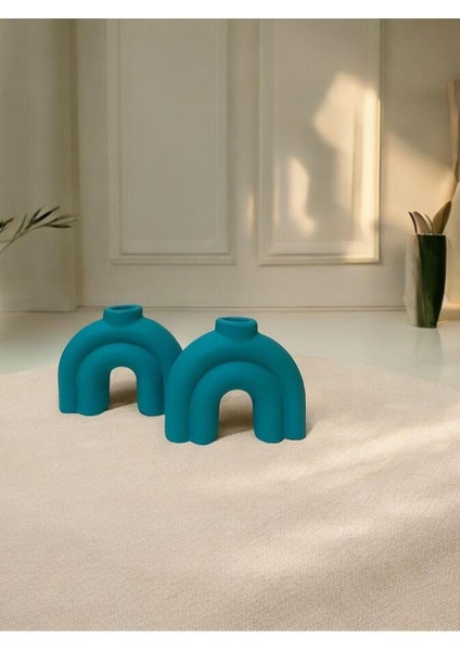 El Yapımı Minimalist Modern ve Şık Seramik Şamdan Mumluk