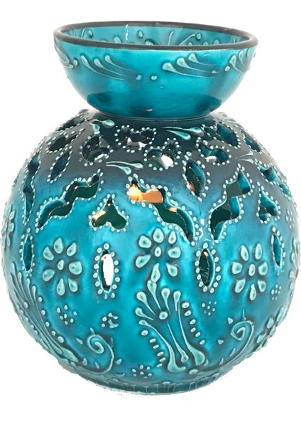 El Yapımı Çini Top Buhurdanlık Large-Mum Hediyeli fiyatları