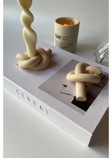 2'li Knot Şamdan Mumluk Beton Bej fiyatları