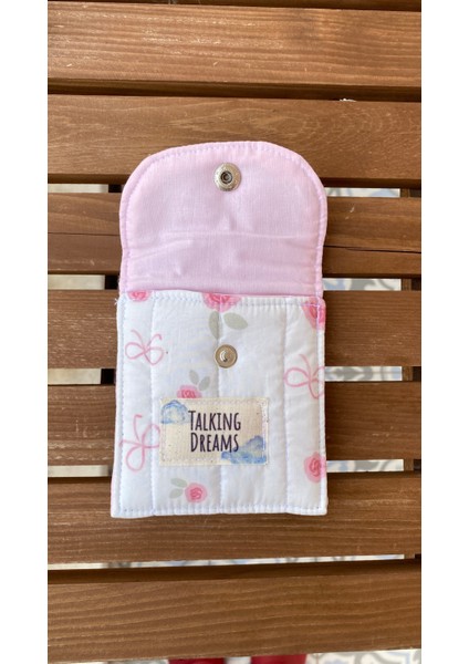 Talkıng Dreams Beyaz Çiçekli Kapitone Cüzdan