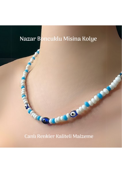 Nazar Boncuğu Detaylı Boncuk Kolye Kaliteli Misina Ayarlanabilir Uzunluk modelleri